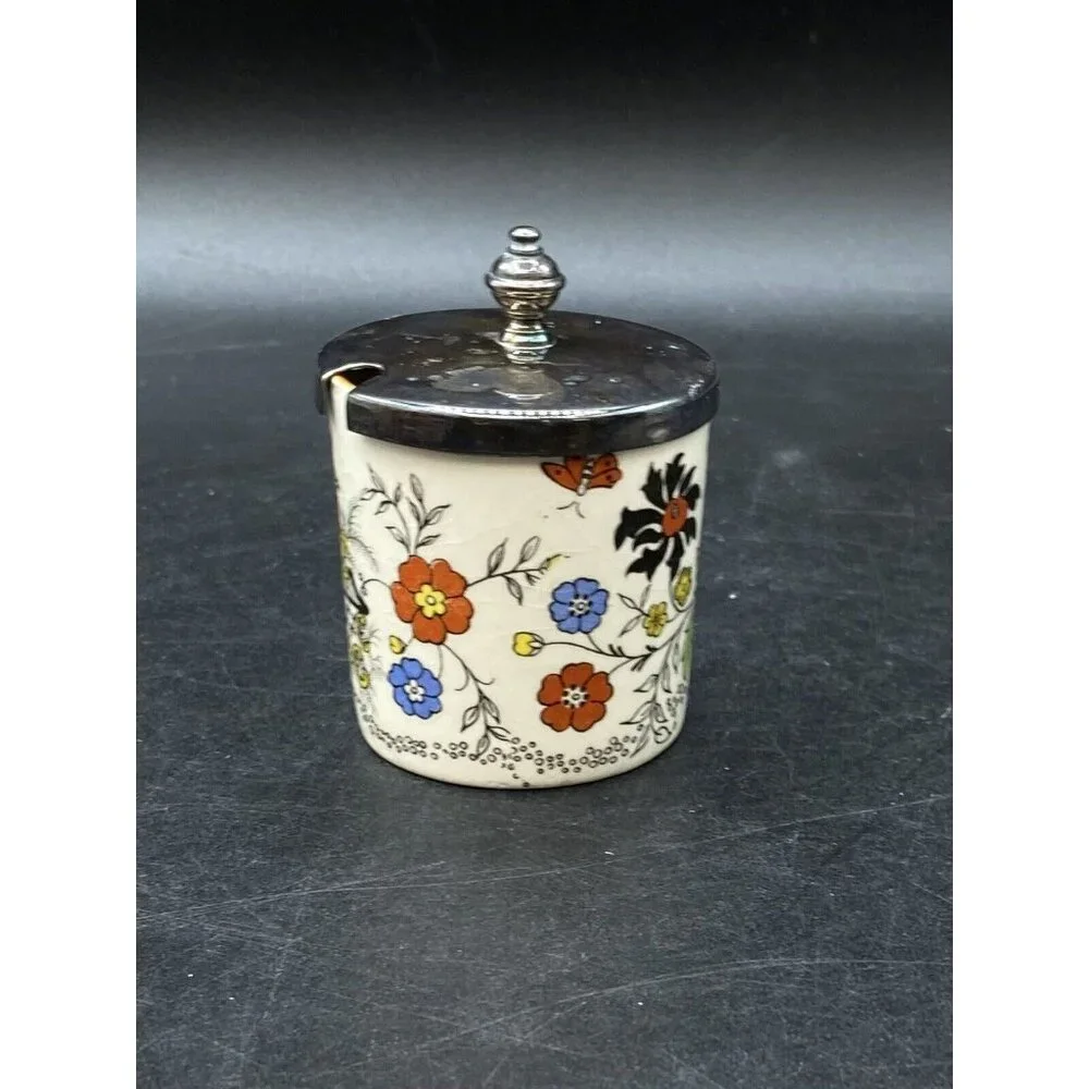 Pagoda Sandland Hanley Staffordshire Lidded Jam England No Spoon